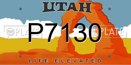 P7130 Utah License Plate