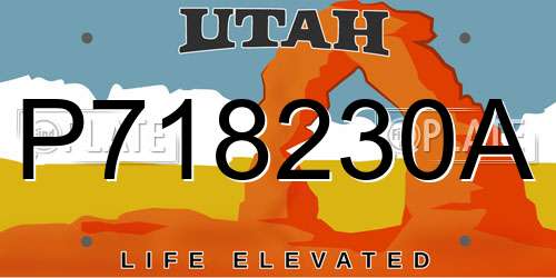 P718230A Utah License Plate