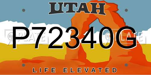 P72340G Utah License Plate