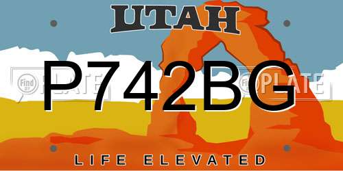 P742BG Utah License Plate