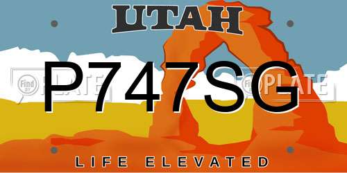 P747SG Utah License Plate