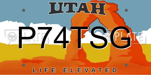 P74TSG Utah License Plate