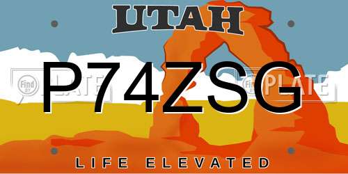 P74ZSG Utah License Plate