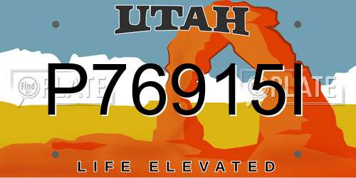 P76915I Utah License Plate