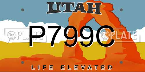 P799C Utah License Plate