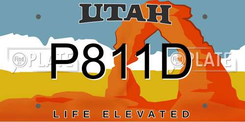 P811D Utah License Plate