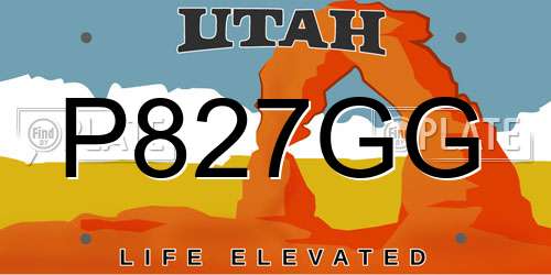 P827GG Utah License Plate