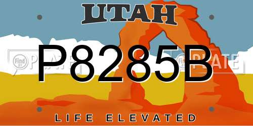 P8285B Utah License Plate