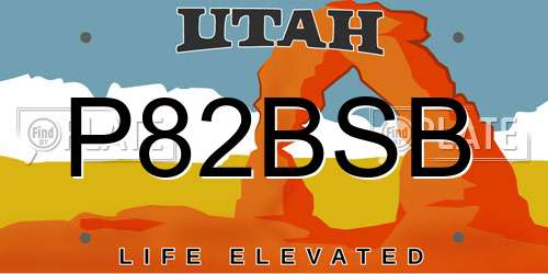 P82BSB Utah License Plate