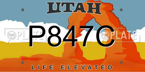 P847C Utah License Plate