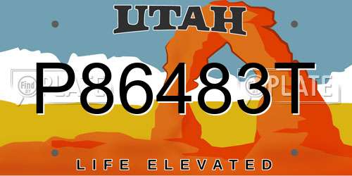 P86483T Utah License Plate