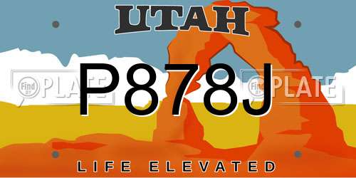 P878J Utah License Plate