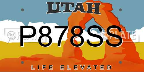 P878SS Utah License Plate