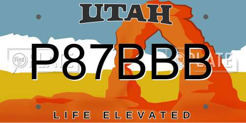 P87BBB Utah License Plate