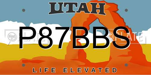 P87BBS Utah License Plate