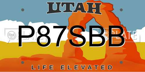 P87SBB Utah License Plate
