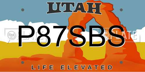 P87SBS Utah License Plate