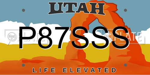 P87SSS Utah License Plate