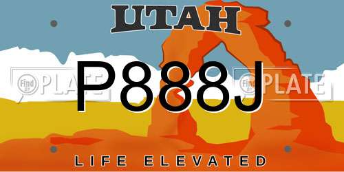 P888J Utah License Plate