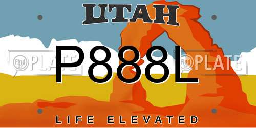 P888L Utah License Plate