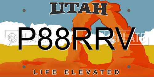 P88RRV Utah License Plate