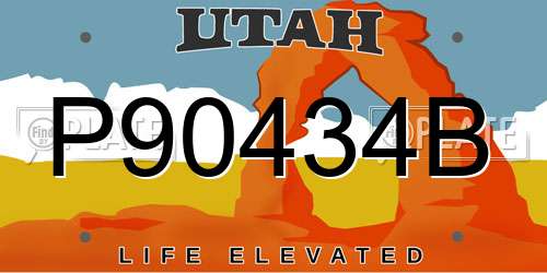 P90434B Utah License Plate