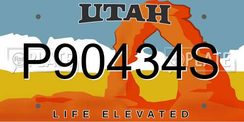 P90434S Utah License Plate