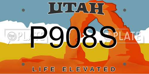 P908S Utah License Plate