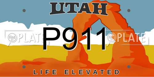 P911 Utah License Plate
