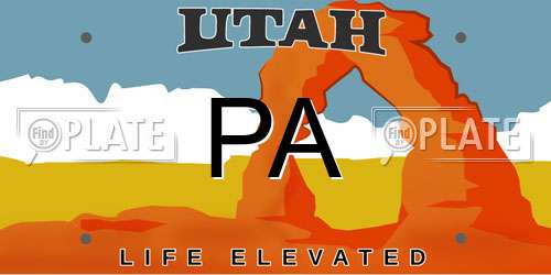 PA Utah License Plate