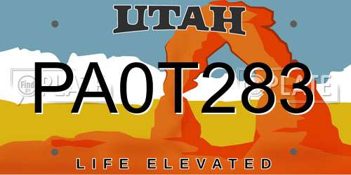 PA0T283 Utah License Plate