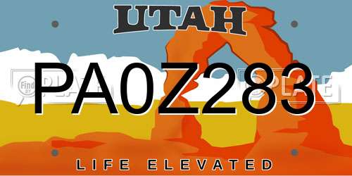 PA0Z283 Utah License Plate