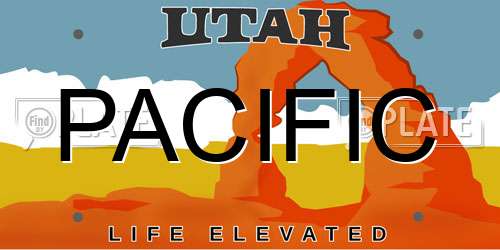 PACIFIC Utah License Plate