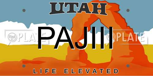 PAJIII Utah License Plate