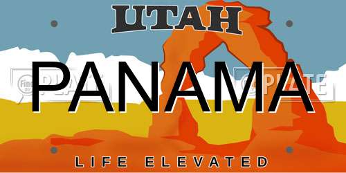 PANAMA Utah License Plate