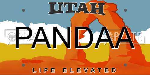PANDAA Utah License Plate