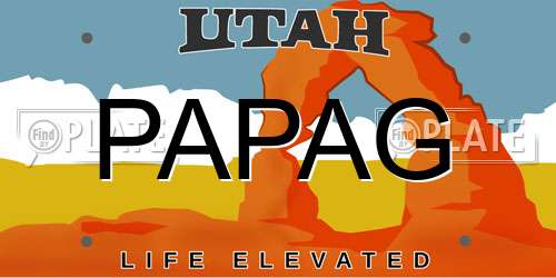 PAPAG Utah License Plate