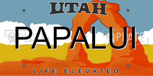 PAPALUI Utah License Plate