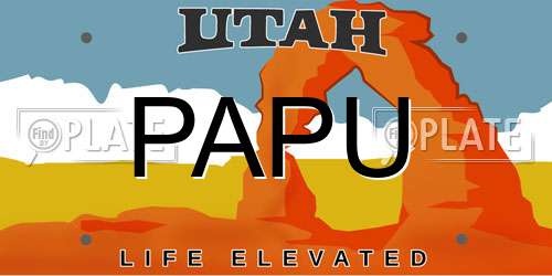 PAPU Utah License Plate