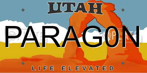 PARAG0N Utah License Plate