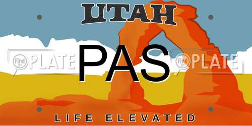 PAS Utah License Plate