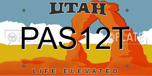 PAS12T Utah License Plate