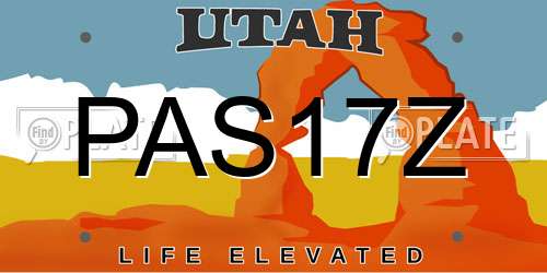 PAS17Z Utah License Plate