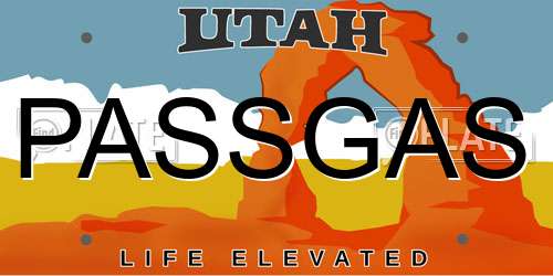 PASSGAS Utah License Plate