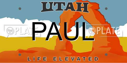 PAUL Utah License Plate