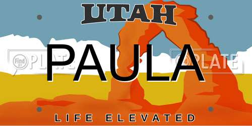 PAULA Utah License Plate