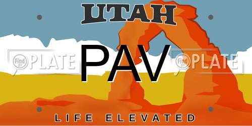 PAV Utah License Plate