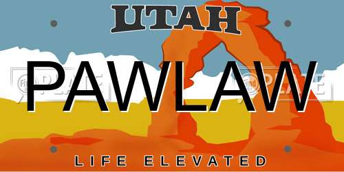 PAWLAW Utah License Plate