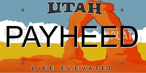 PAYHEED Utah License Plate