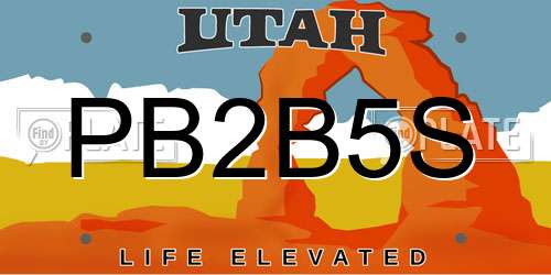 PB2B5S Utah License Plate